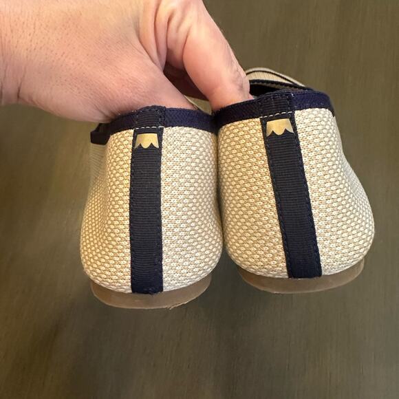 BIRDIES Blackbird Washable Knit Flats Eggshell & Navy - Picture 7 of 9